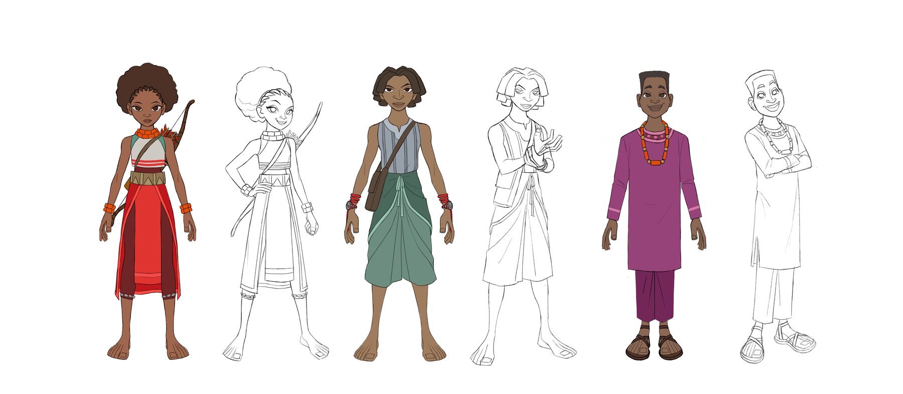 The three leads beside their line drawings.